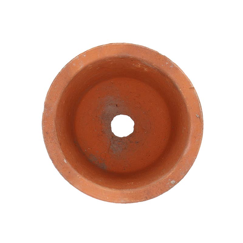 Small Aged Terracotta Round Flower Pot