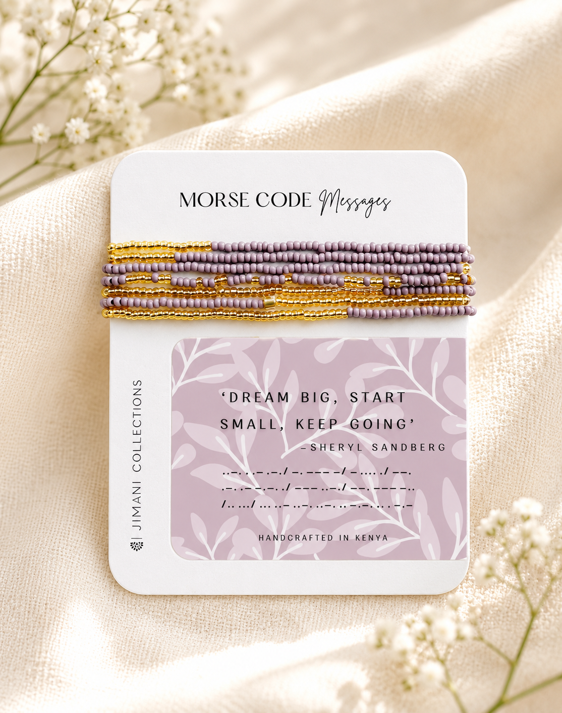 "Dream Big, Start Small, Keep Going" Morse Code Bracelet