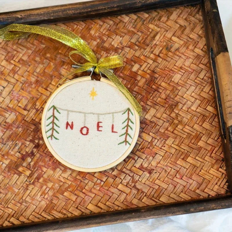 Embroidered Noel Ornament