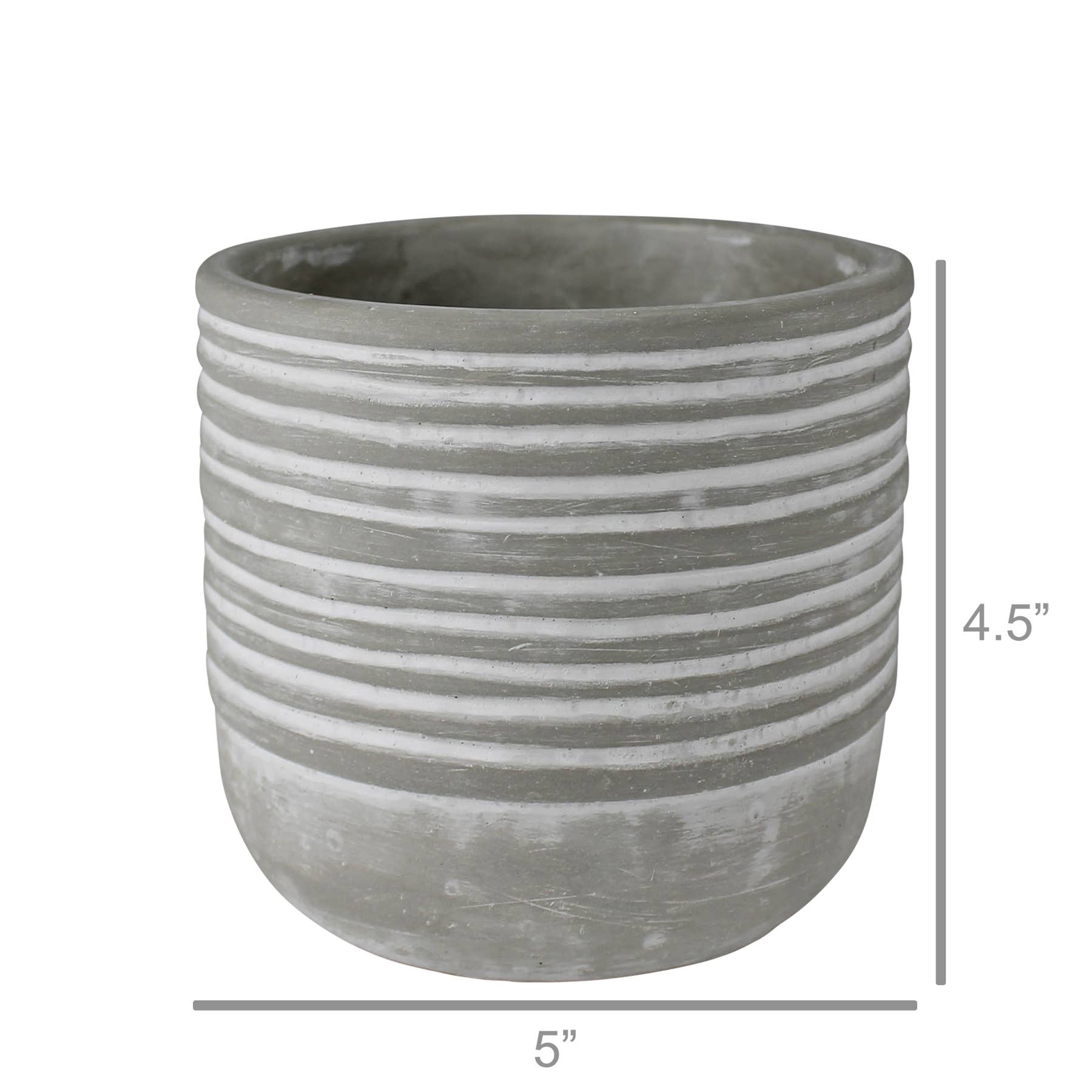 Striped Cement Pot