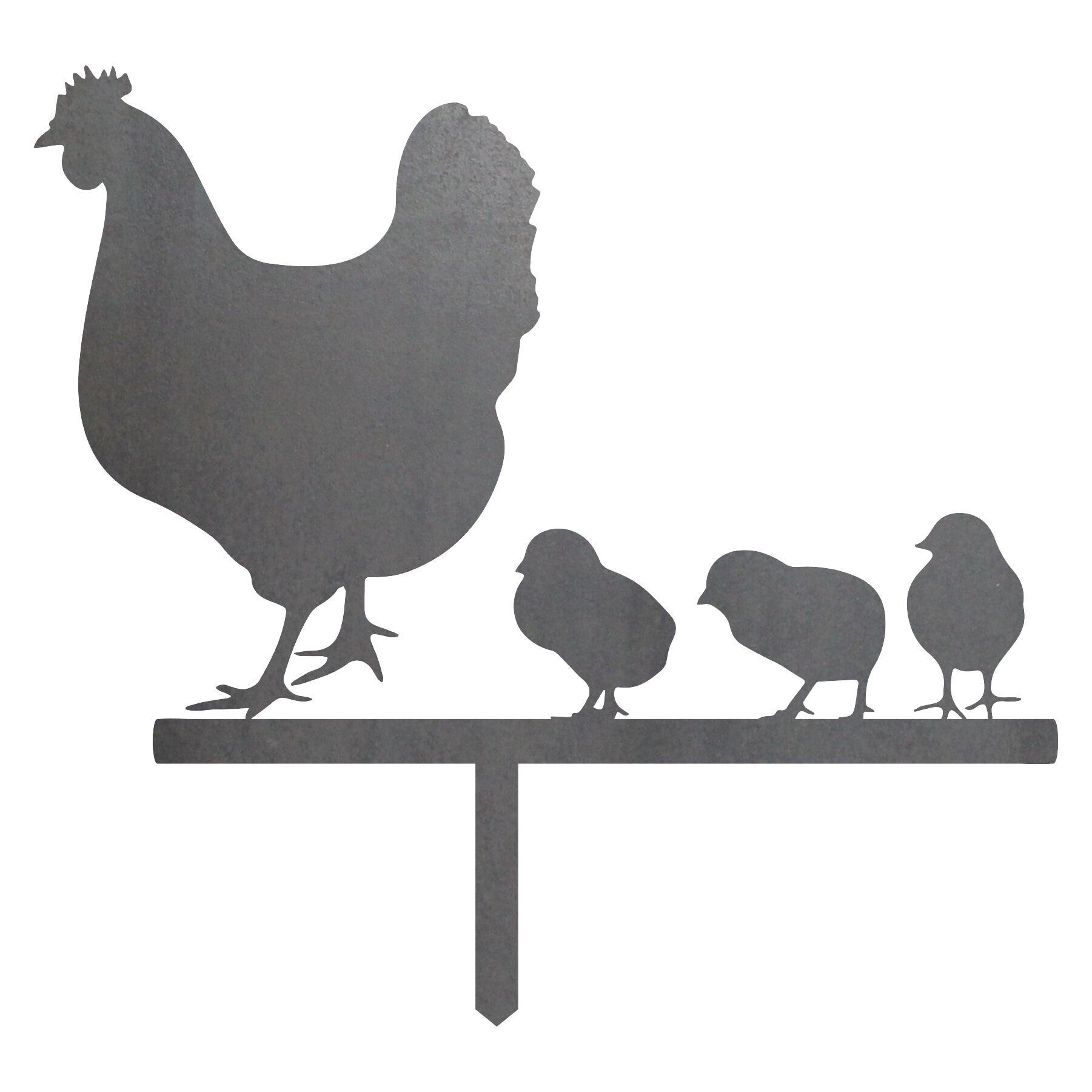 Hen + Baby Chicks Stake Statue | chicken decor hen statue chicken garden stake outdoor rustic metal art farmhouse decor chicken statue