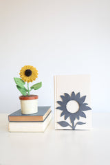Sunflower Bookend | sunflower bookend flower lover floral home decor bookcase organization book shelf gift for her