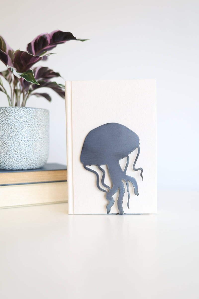 Jellyfish Bookend | ocean lover home decor bookcase organization book shelf under the sea