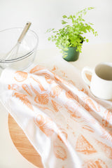 Seashell Tea Towel | shell tea towel nautical kitchen towel beach house napkins basket liner gift wrap hand towel ocean seashell decor