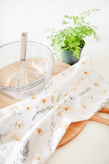 Flower Garden Tea Towel | floral tea towel wildflower garden spring kitchen towel farmhouse napkins basket liner gift wrap hand towel