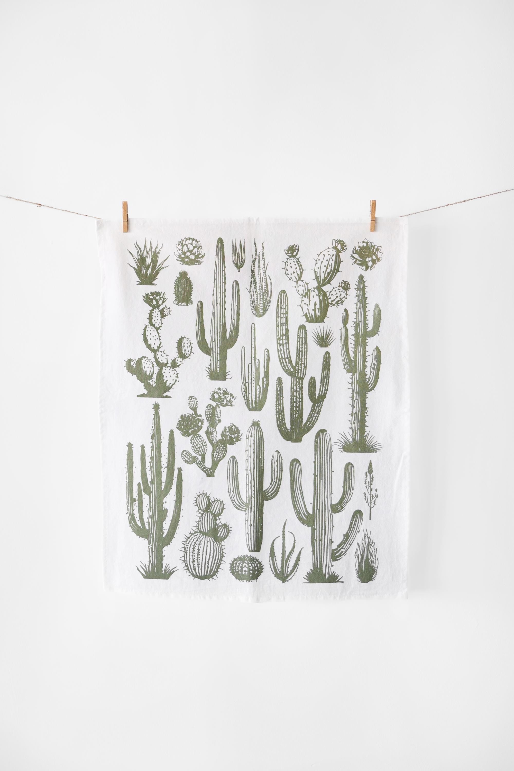 Cactus Tea Towel | desert tea towel southwestern kitchen towel farmhouse napkins basket liner gift wrap hand towel prickly pear succulent