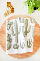 Cactus Tea Towel | desert tea towel southwestern kitchen towel farmhouse napkins basket liner gift wrap hand towel prickly pear succulent