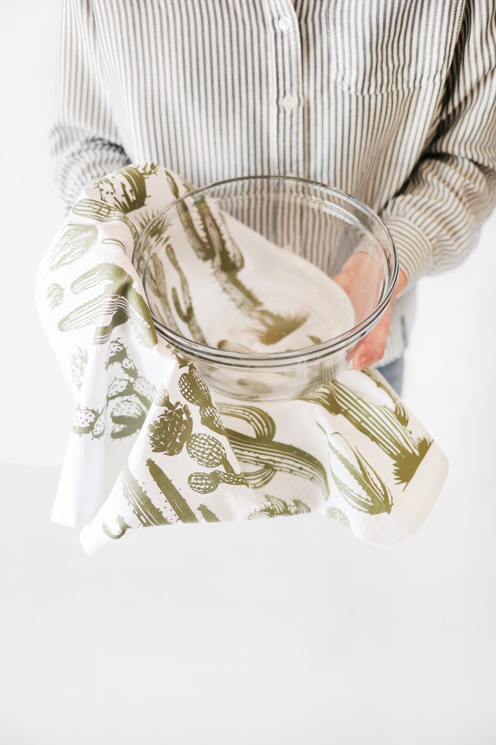 Cactus Tea Towel | desert tea towel southwestern kitchen towel farmhouse napkins basket liner gift wrap hand towel prickly pear succulent