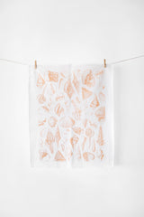 Seashell Tea Towel | shell tea towel nautical kitchen towel beach house napkins basket liner gift wrap hand towel ocean seashell decor