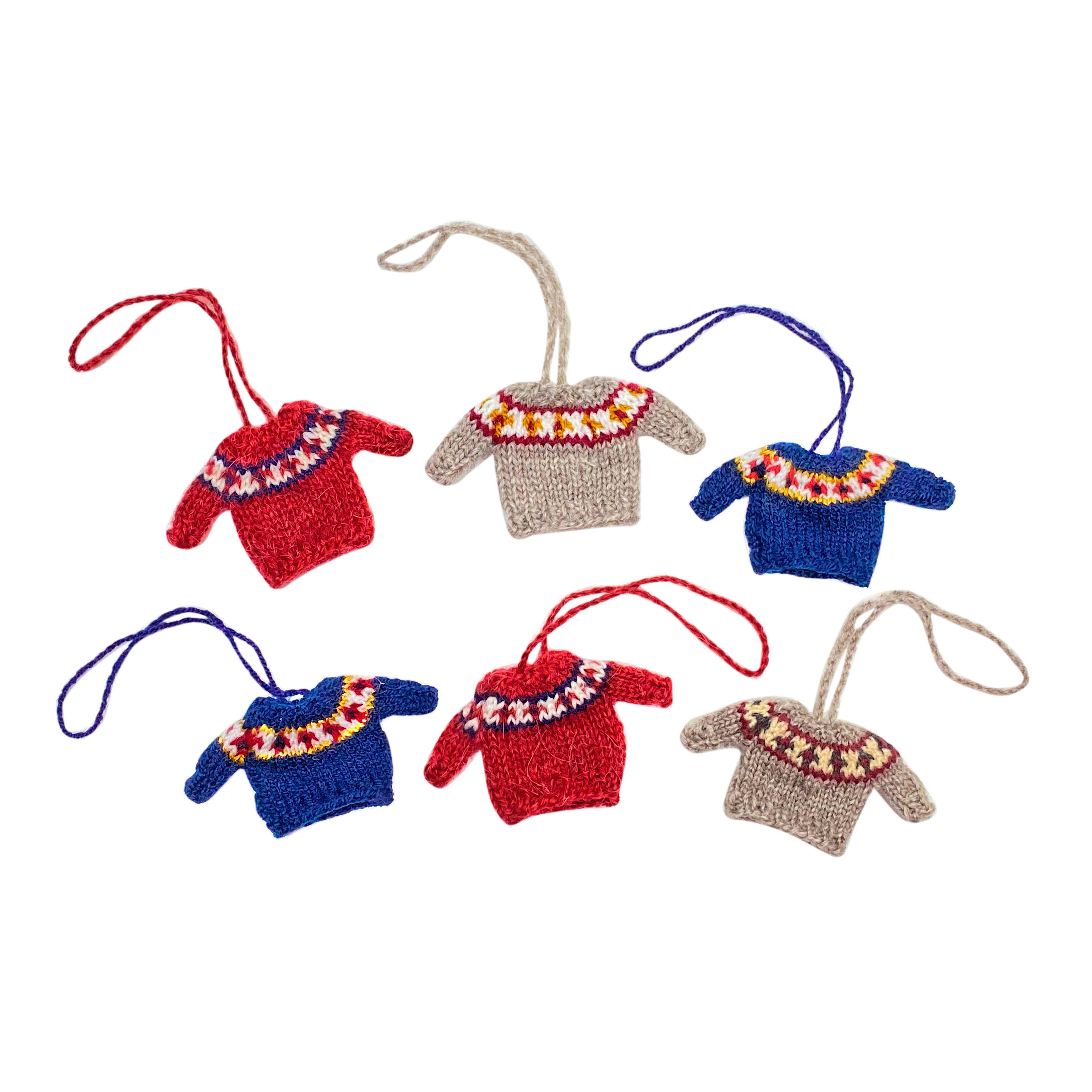 Mini Sweater Ornaments - colors vary