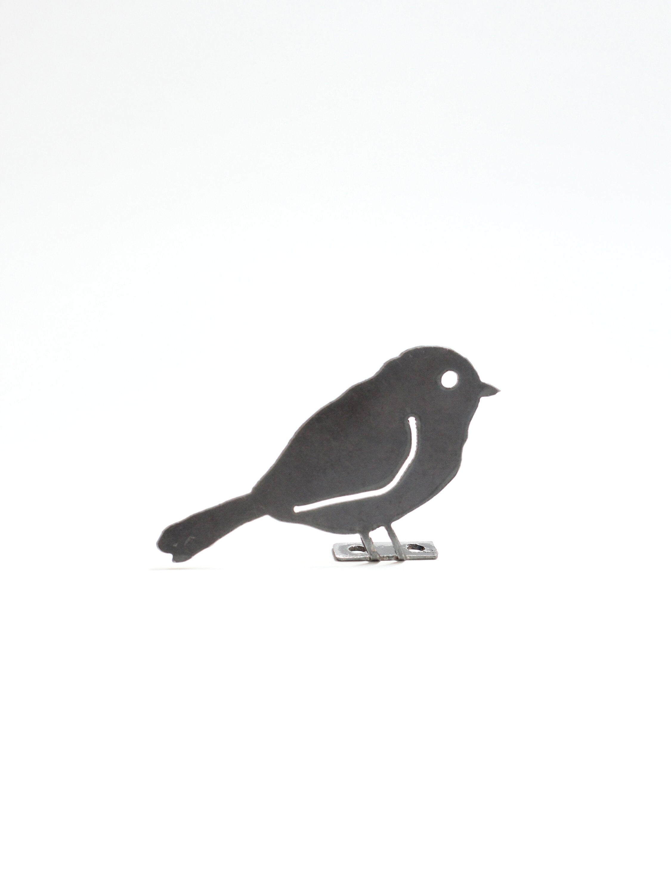 Metal Bird Statue - Chickadee | bird watcher garden gift bird art rustic outdoor cottage decor