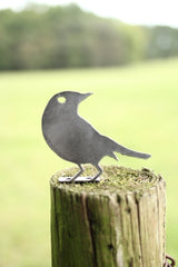 Metal Bird Statue - Sparrow  |   bird watcher garden gift rustic outdoor patio decor grandparent gift