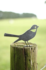 Metal Bird Statue - Mockingbird / Robin |  bird watcher garden gift bird art rustic outdoor decor