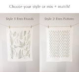 Fern Fronds Tea Towel  |  cottagecore kitchen towel mothers day pastel botanical flour sack tea towel grandmillenial floral decor