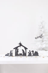 Nativity Set Christmas Decoration |  minimal nativity set metal farmhouse rustic holiday decor