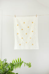Sundance Pattern Tea Towel  |  yellow hand towel flour sack kitchen dish towel