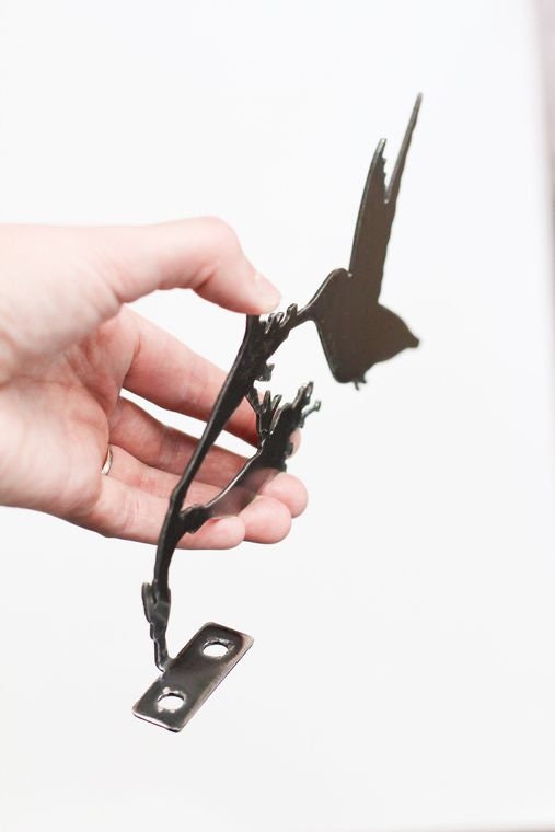 Hummingbird Statue Metal Bird Art | bird watcher garden gift farmhouse decor garden statue bird art rustic outdoor cottage landscape nature