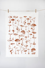 Mushroom Pattern Tea Towel  |  cottagecore towel mushroom flour sack tea towel kitchen dish towel garden reusable paper towel