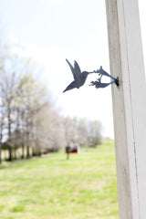 Hummingbird Statue Metal Bird Art |  bird watcher garden gift farmhouse decor garden statue bird art rustic outdoor cottage landscape nature