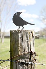 Metal Bird Statue - Sparrow  |   bird watcher garden gift rustic outdoor patio decor grandparent gift