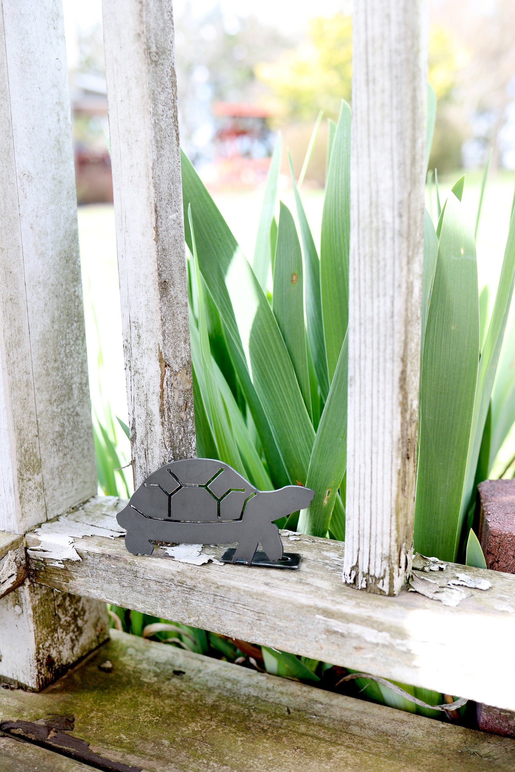 Turtle Statue | garden decor rustic outdoor patio ornament lawn critter