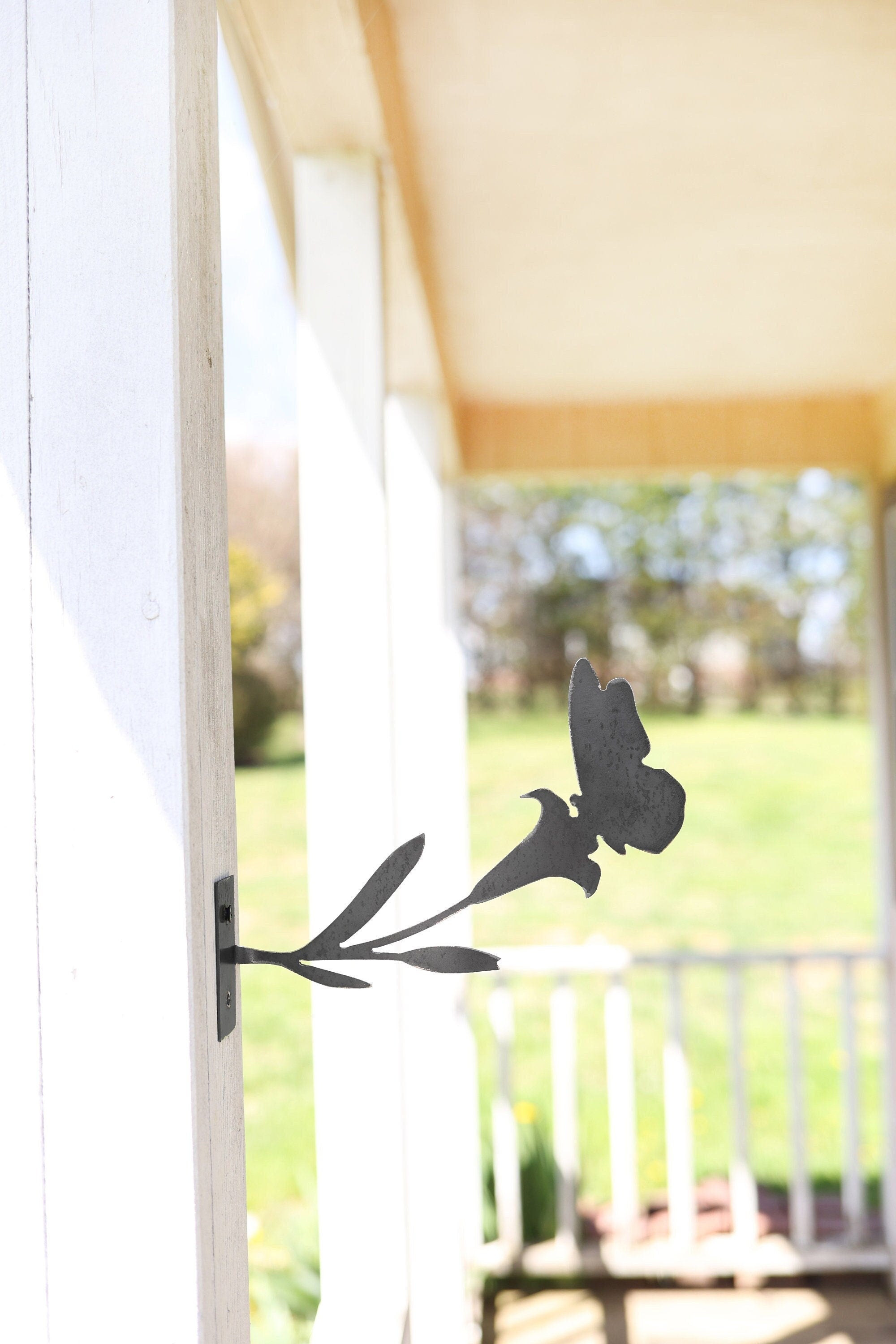 Butterfly Flower Statue Metal Art | butterfly garden statue cottagecore mothers day garden gift grandmillennial spring garden inspiration