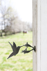 Hummingbird Statue Metal Bird Art |  bird watcher garden gift farmhouse decor garden statue bird art rustic outdoor cottage landscape nature