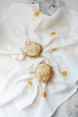 Sundance Pattern Tea Towel  |  yellow hand towel flour sack kitchen dish towel