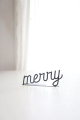 Merry Word Sign  |  merry word art holiday gift metal sign merry gift inspirational decor housewarming gift farmhouse calm home