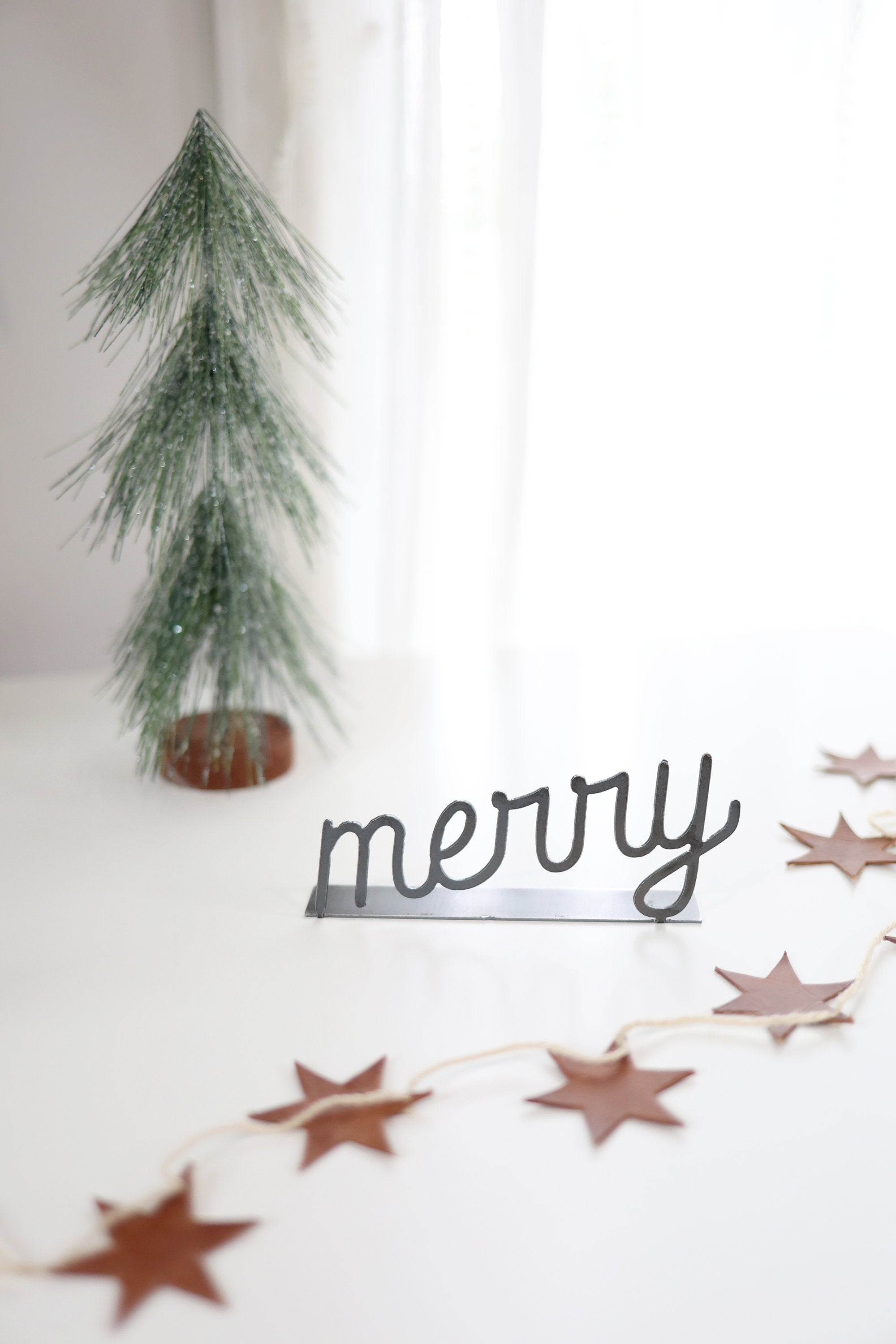 Merry Word Sign | merry word art holiday gift metal sign merry gift inspirational decor housewarming gift farmhouse calm home
