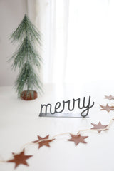 Merry Word Sign  |  merry word art holiday gift metal sign merry gift inspirational decor housewarming gift farmhouse calm home