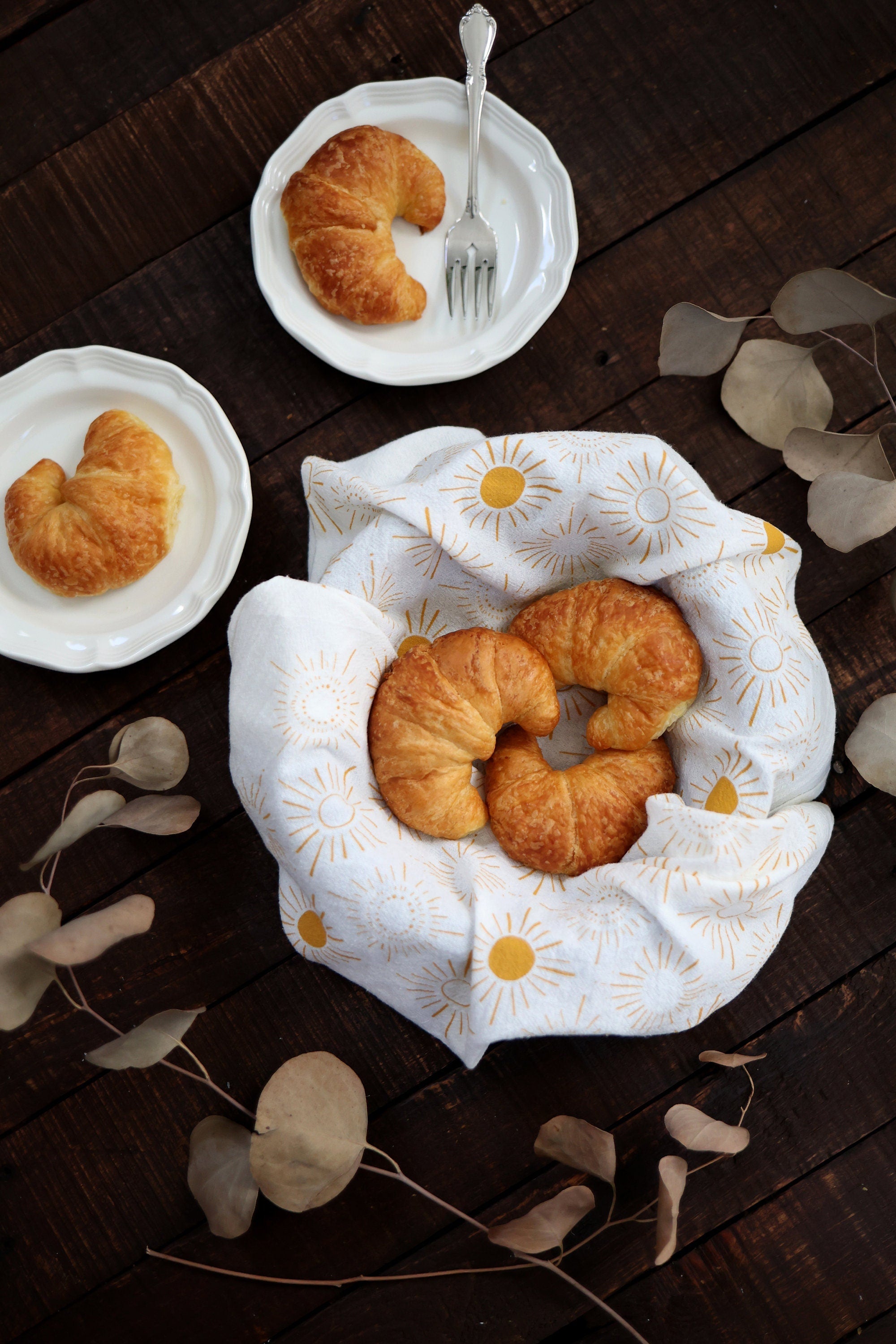 Sundance Pattern Tea Towel | yellow hand towel flour sack kitchen dish towel