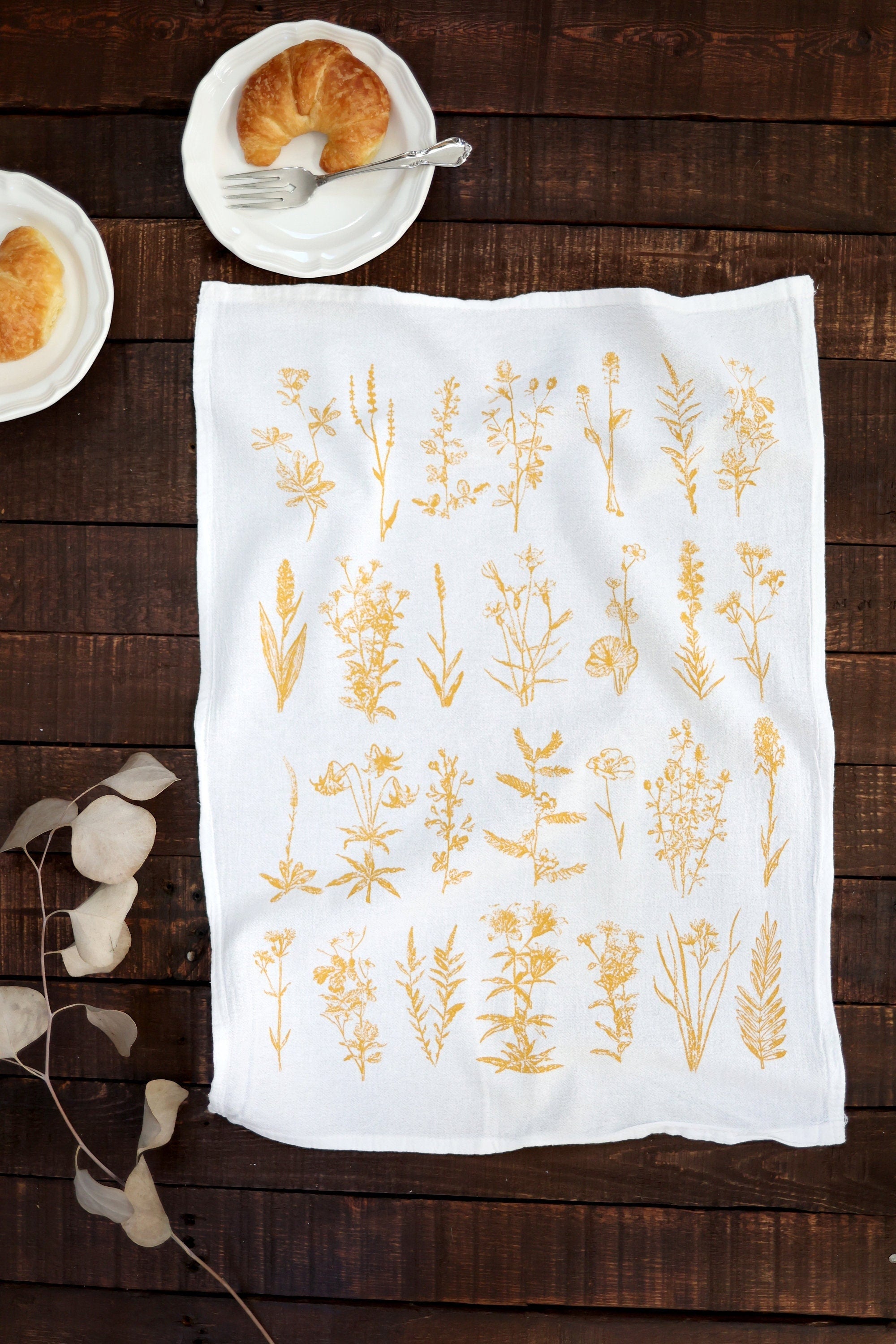 Wild Flower Tea Towel | cottagecore mothers day flour sack tea towel floral dish towel pastel kitchen grandmillennial plant lover gift