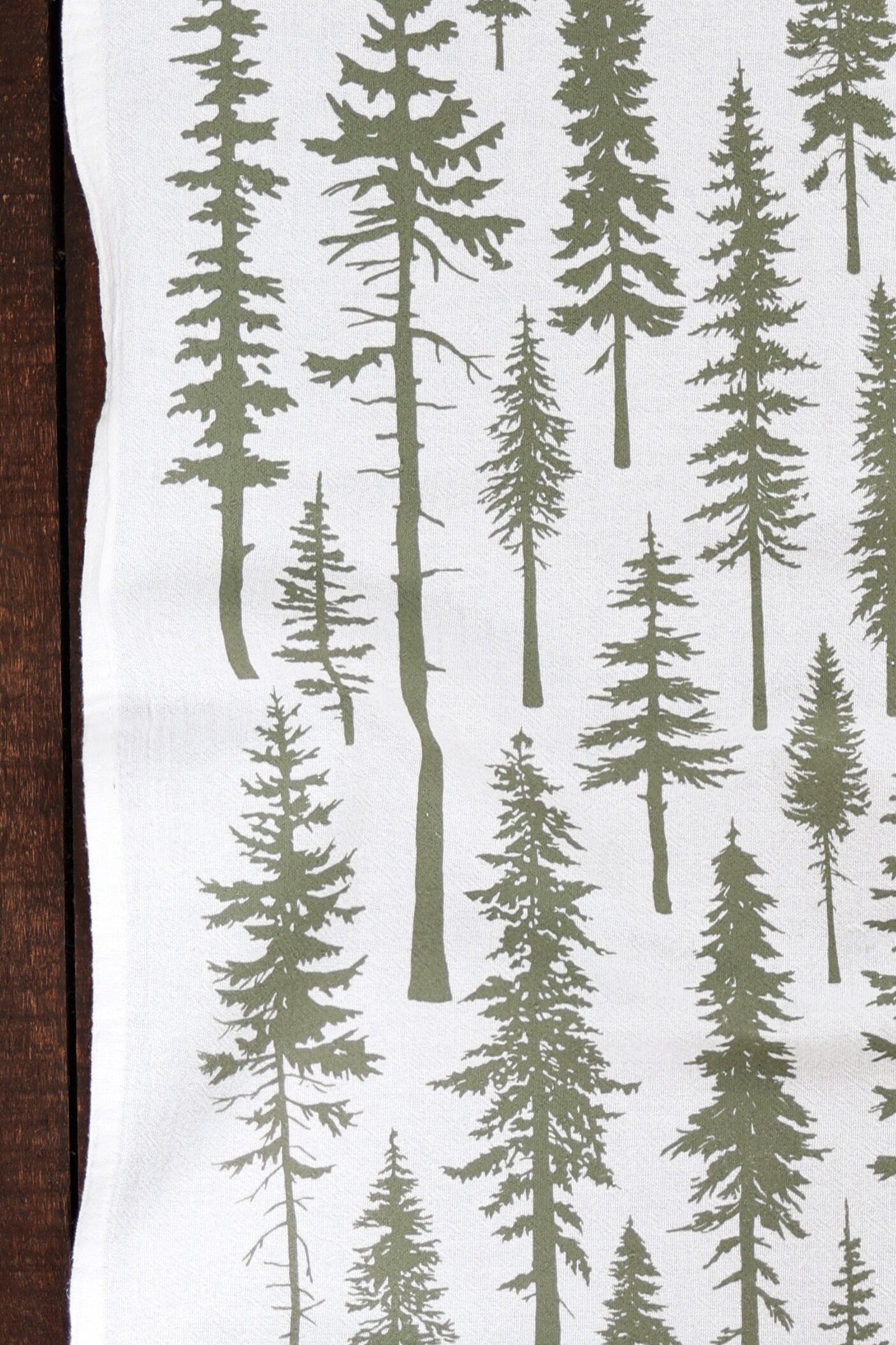 Redwood Christmas Trees Tea Towel | holiday decor green forest design flour sack kitchen dish towel hand towel