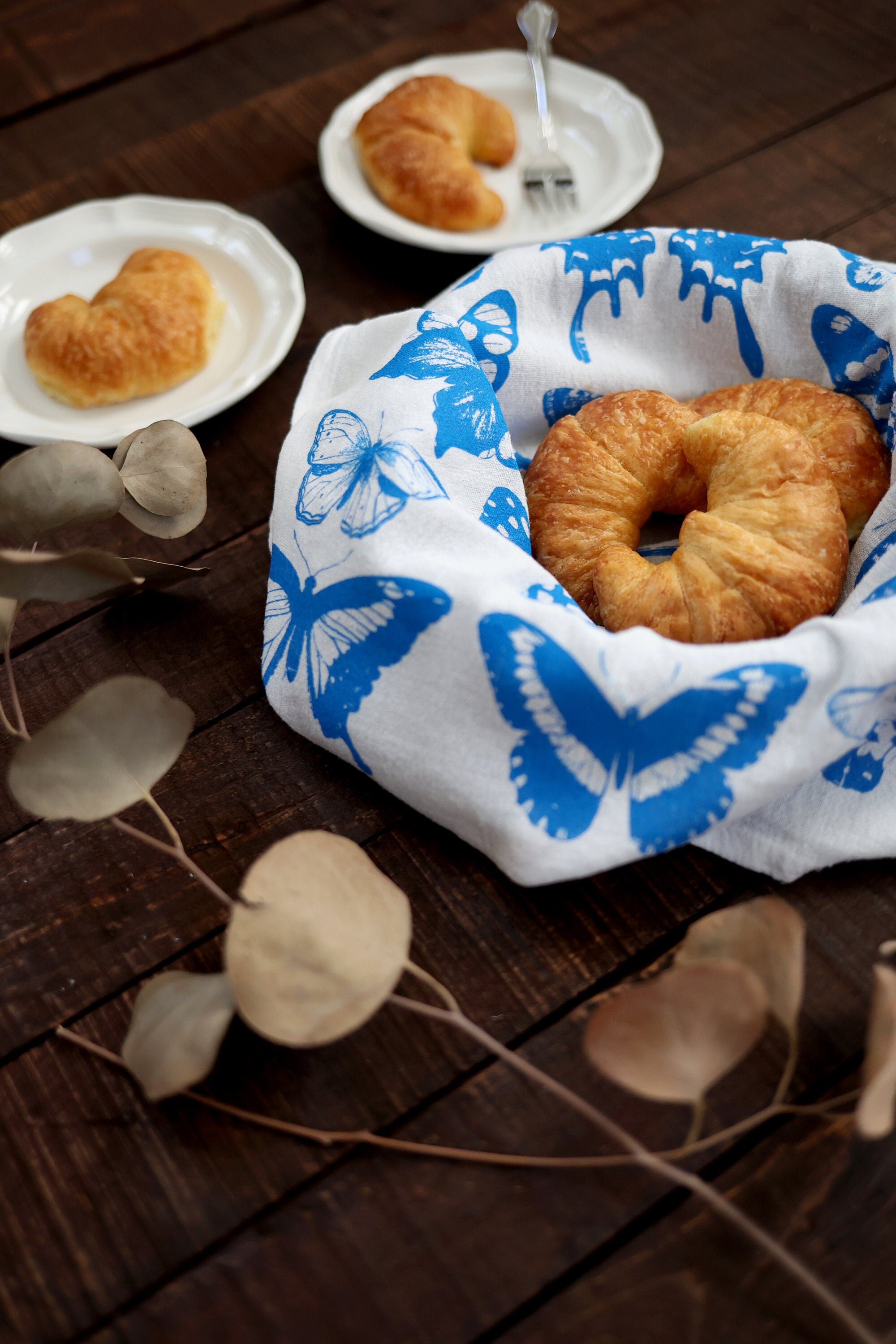 Butterfly Tea Towel | cottagecore flour sack tea towel butterfly dish towel kitchen decor grandmillennial bar cart accessory