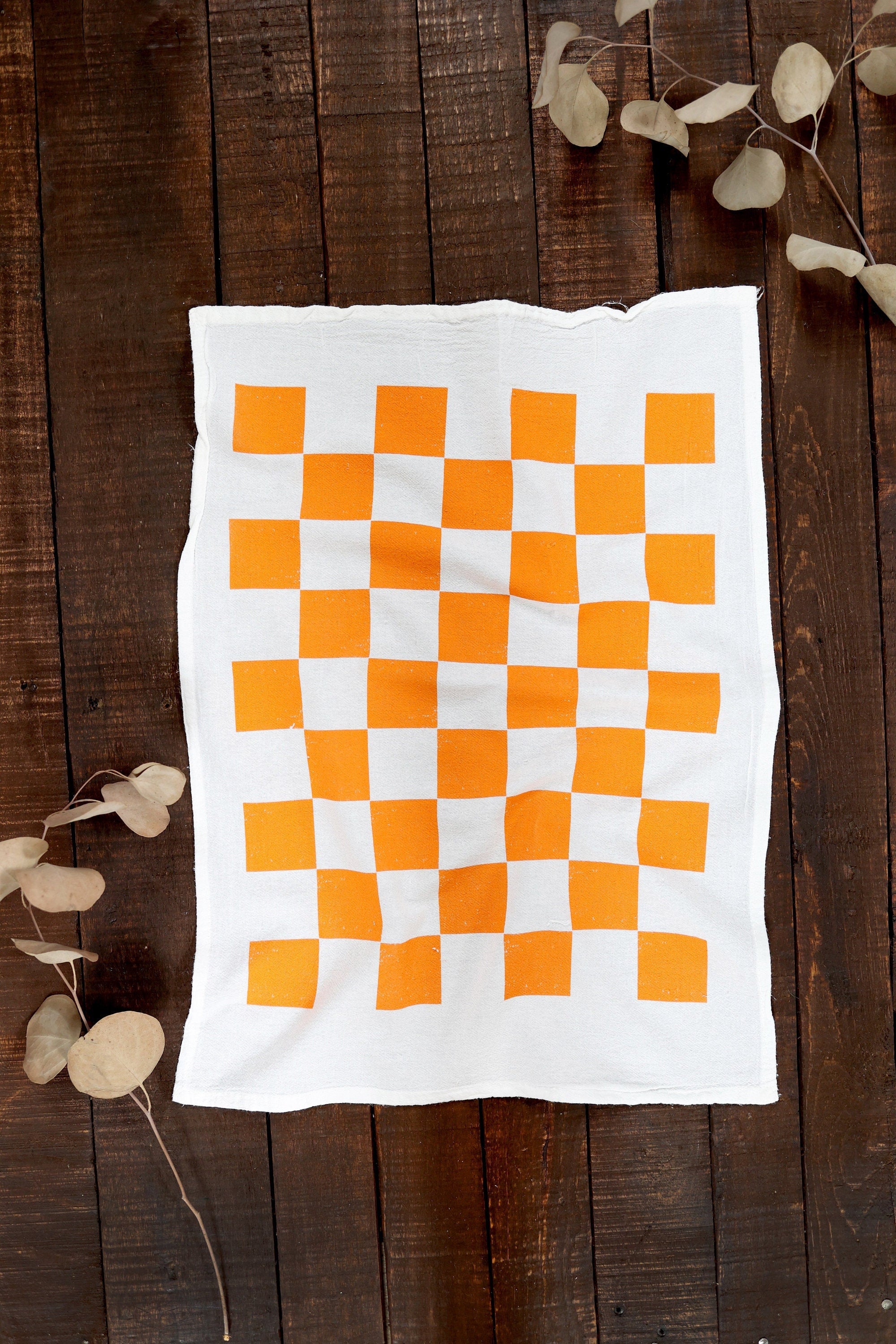 DISH// タオル GAME Tennessee Orange Checker Tea Towel
