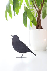 Metal Bird Statue - Singing Mockingbird / Robin |  singing mockingbird statue bird watcher garden gift bird art rustic outdoor decor