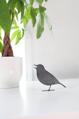 Metal Bird Statue - Singing Mockingbird / Robin |  singing mockingbird statue bird watcher garden gift bird art rustic outdoor decor