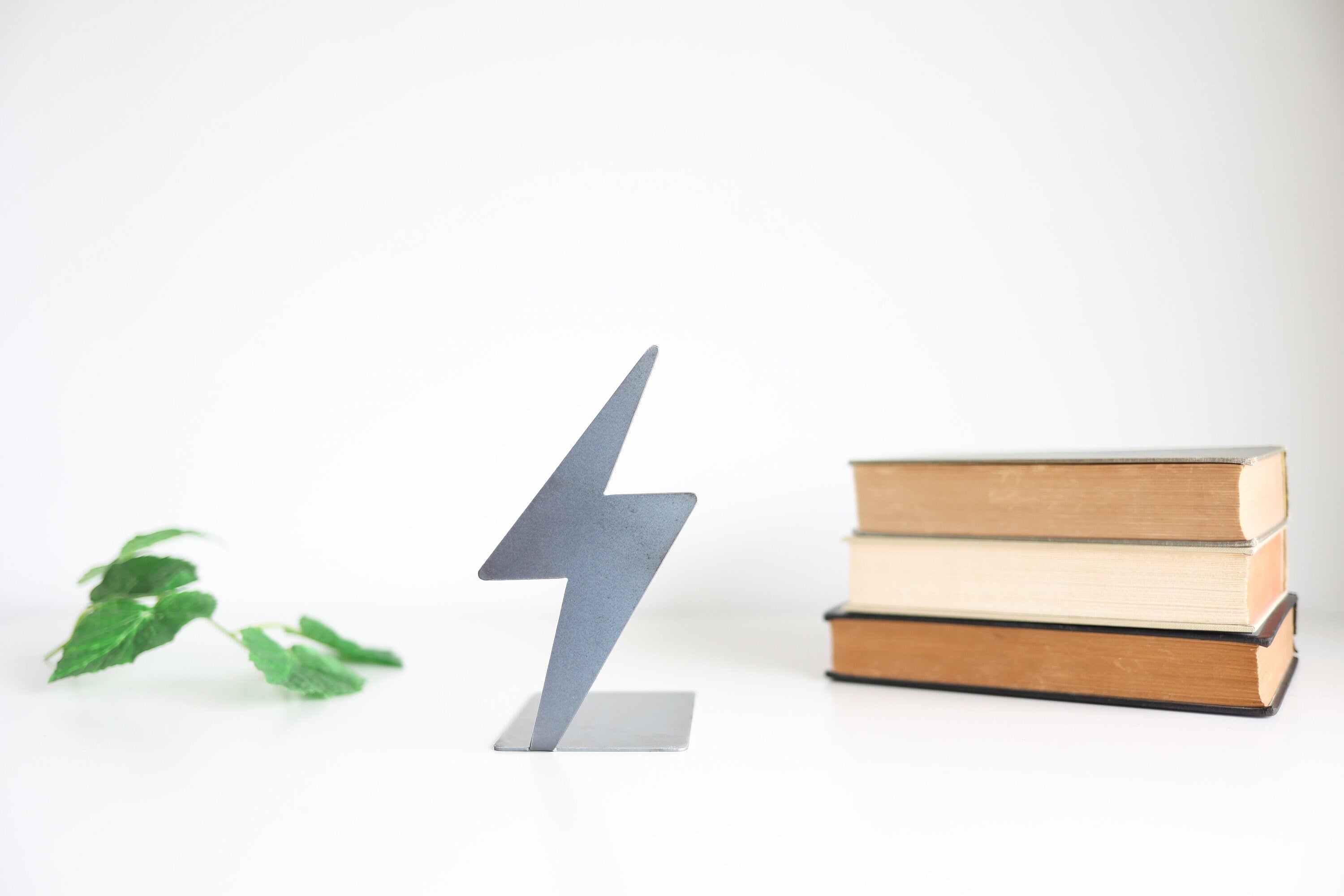 Lightening Bolt Bookend | lightening bookend bookcase organization Harry Potter book collection home decor room design bookends for kids