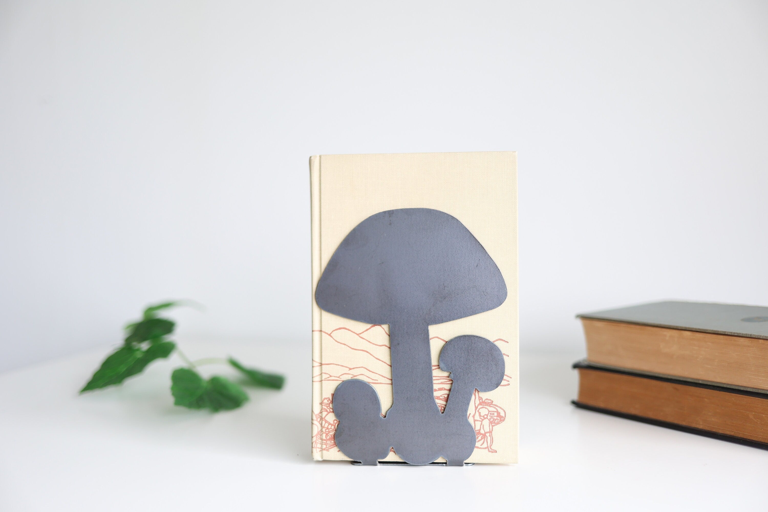 Mushroom Bookend | mushroom bookend forest cottage decor bookcase organization home decor room design bookends for shelf