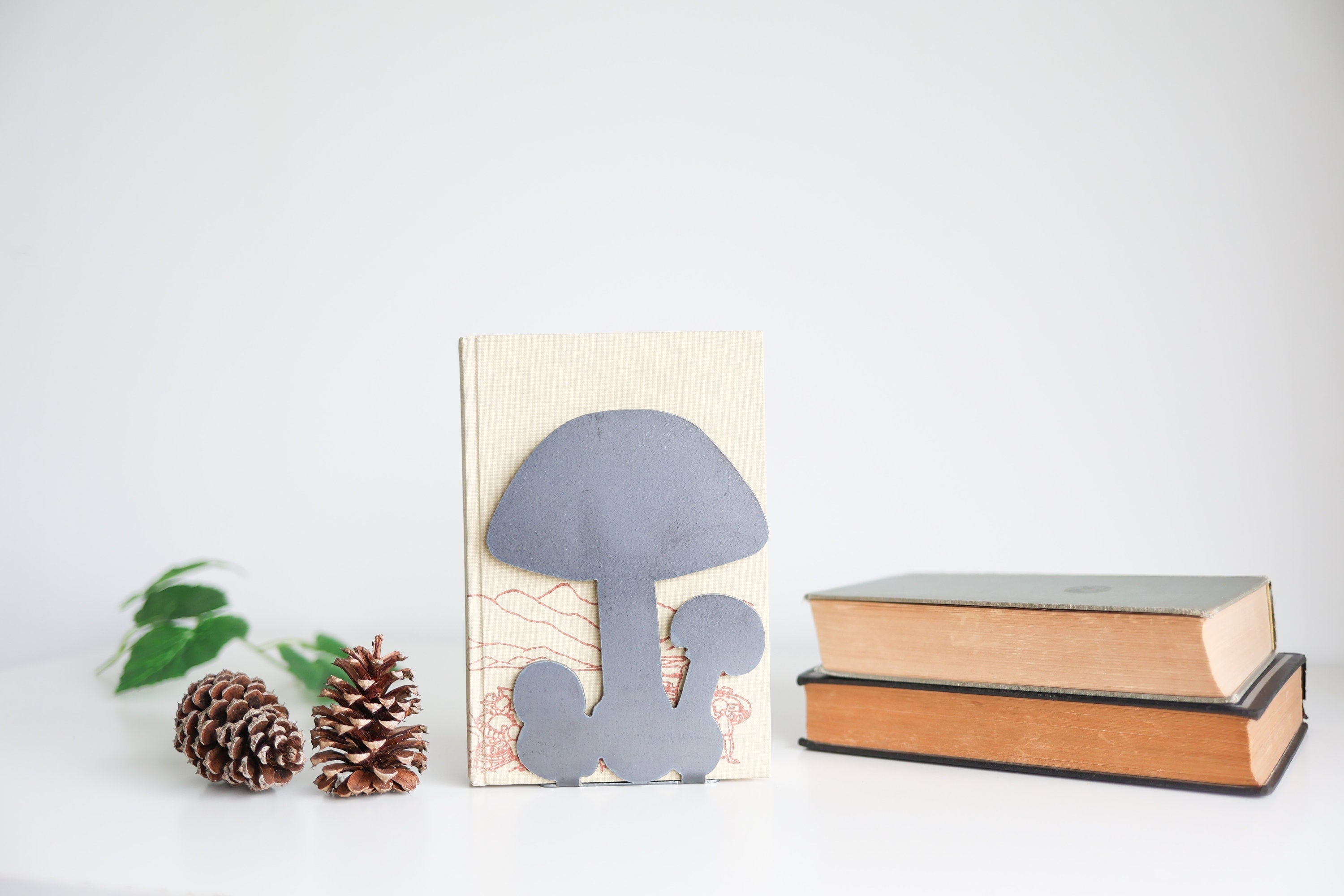 Mushroom Bookend | mushroom bookend forest cottage decor bookcase organization home decor room design bookends for shelf