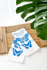 Butterfly Tea Towel  |  cottagecore flour sack tea towel butterfly dish towel kitchen decor grandmillennial bar cart accessory
