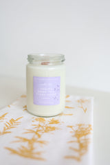 Hand-Poured Soy Candle - Lemon Lilac "Coming Home To A Clean House" | cozy scented candle gift natural candle handmade wood wick clean