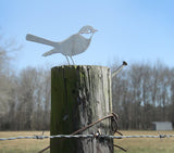 Metal Bird Statue - Mockingbird / Robin |  bird watcher garden gift bird art rustic outdoor decor