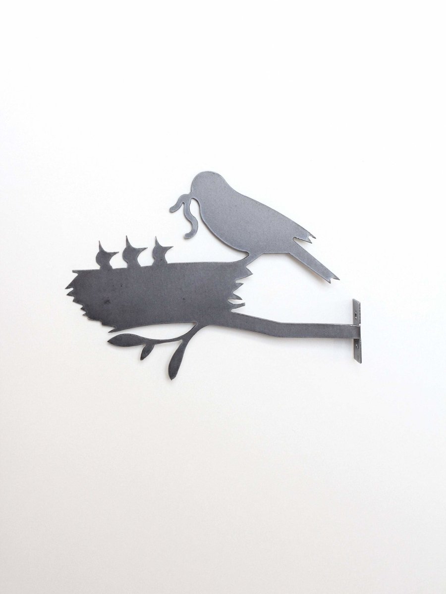 Metal Bird Statue - Mama and Baby Birds Statue - Highland Ridge Decor