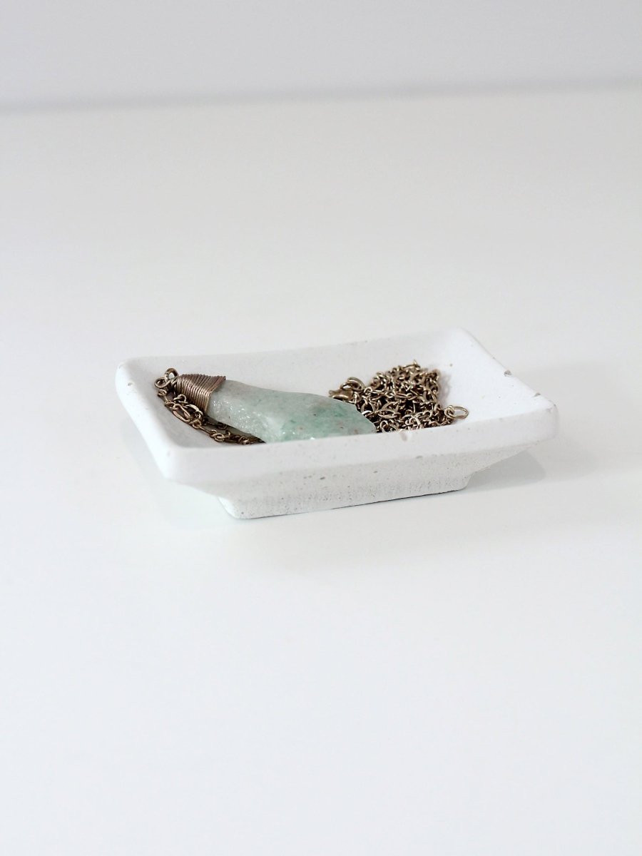 White Concrete Jewelry Dish - Highland Ridge Decor