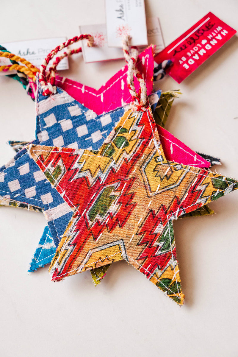 Kantha Star Ornaments