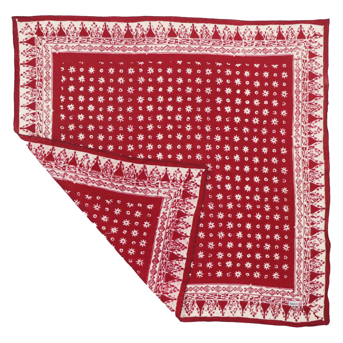 Hand Dyed Batik Bandana, 100% Soft Cotton, Celebrations, Red
