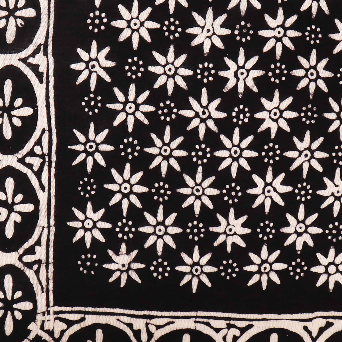 Hand Dyed Batik Bandana, 100% Soft Cotton, Black Mirage