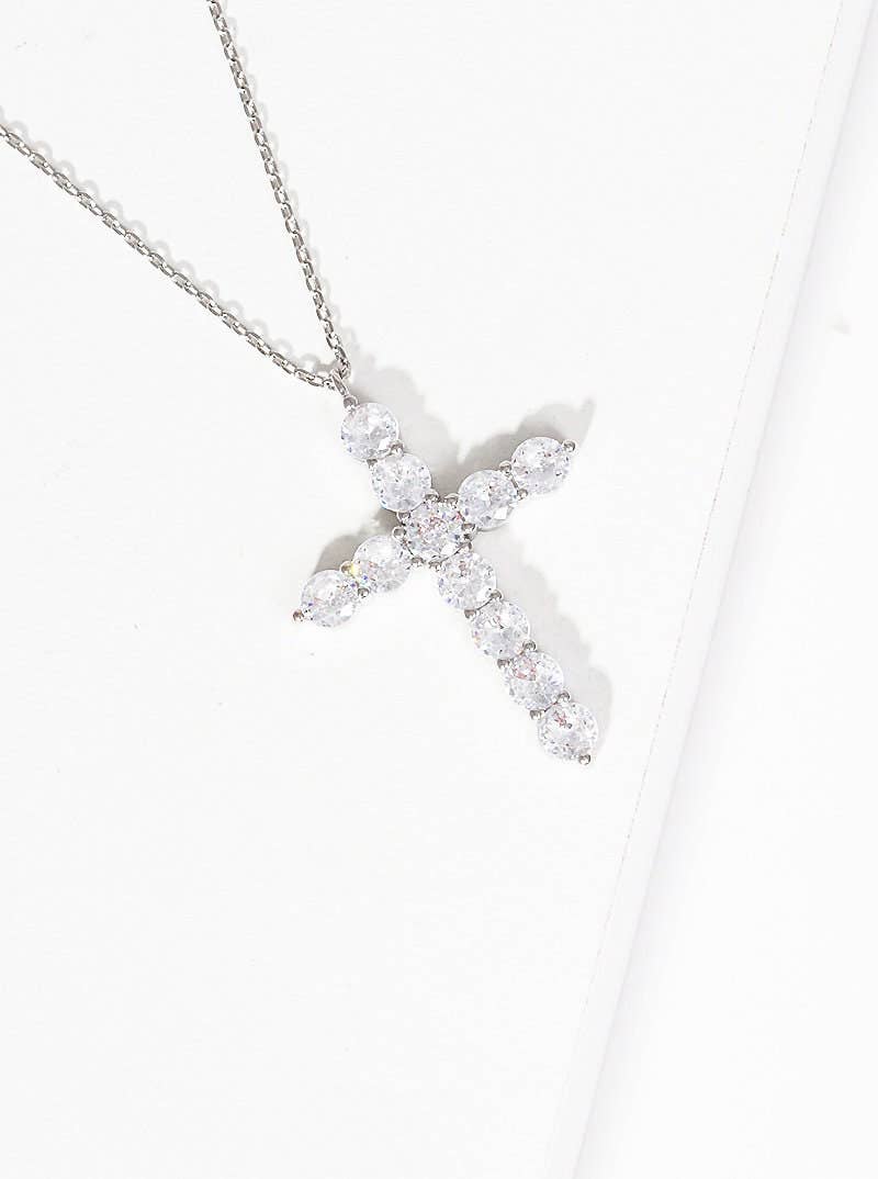 Gold Moissanite Cross Necklace